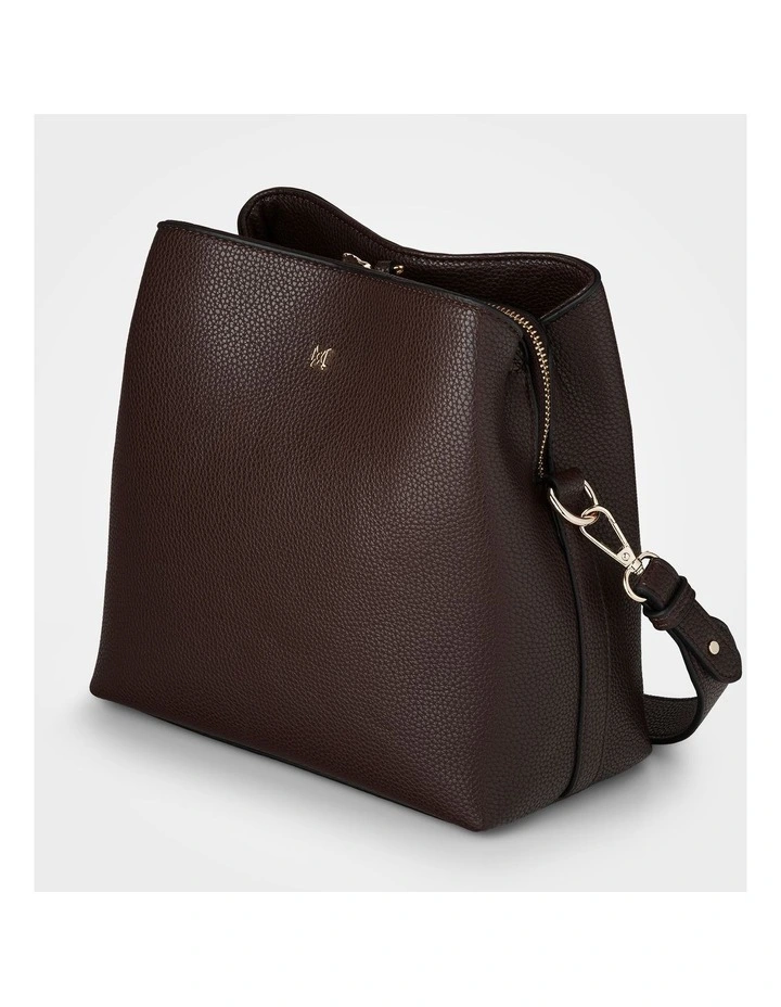 Joanie 3 Compartment Bucket Crossbody Bag in Brown image 3