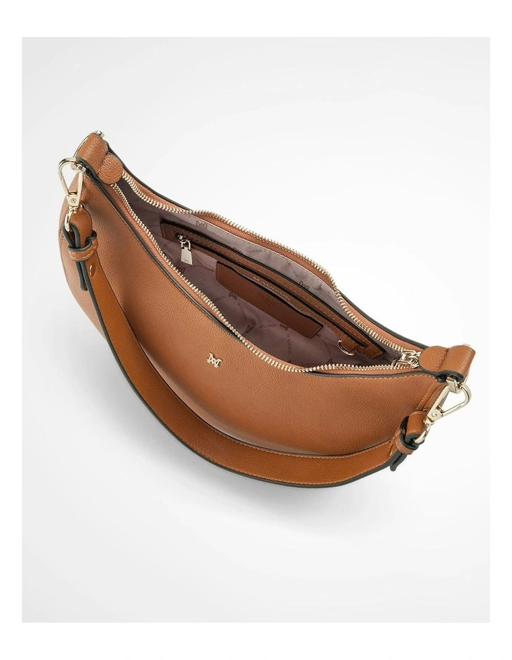 Pia Crescent Hobo Crossbody Bag in Brown image 4