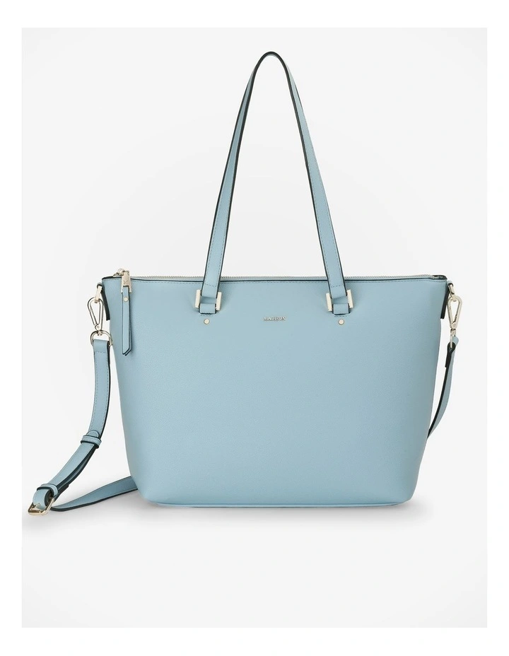 Vivian Medium Zip Top Tote With Crossbody Strap in Blue image 1