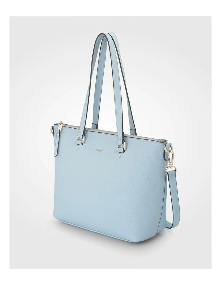 Vivian Medium Zip Top Tote With Crossbody Strap in Blue image 4