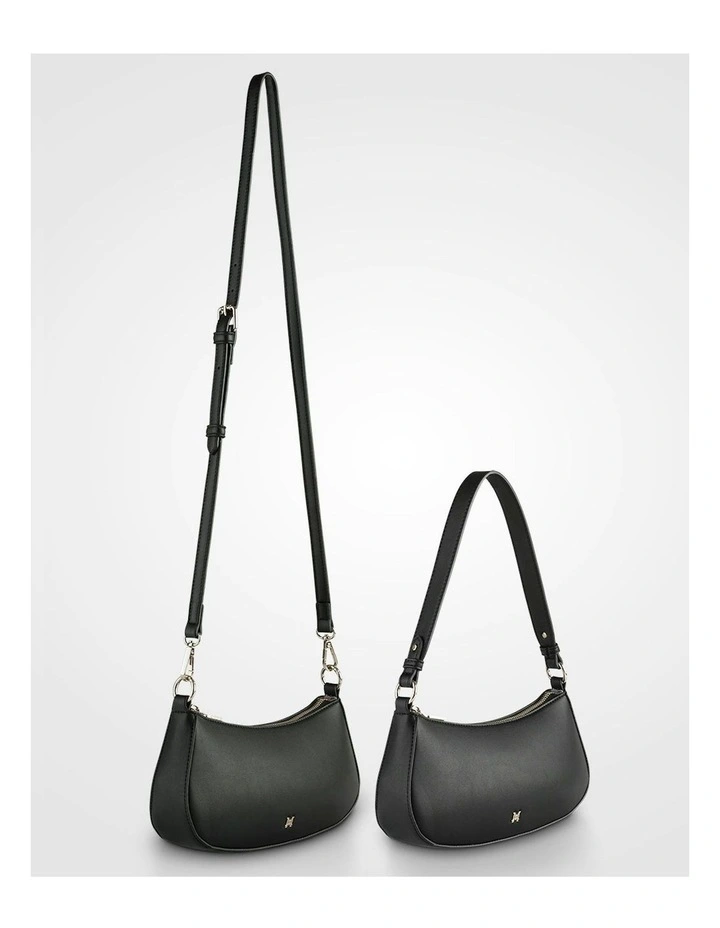 Alina Small Zip Top Shoulder Bag with Crossbody Strap in Pink image 5