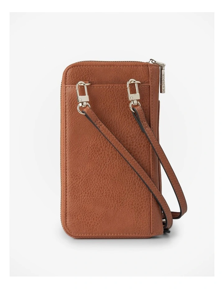 Hallie Phone Wallet and Crossbody Bag in Dark Tan image 5