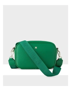 Monica Camera Crossbody With Monogram Bag Strap in Jade