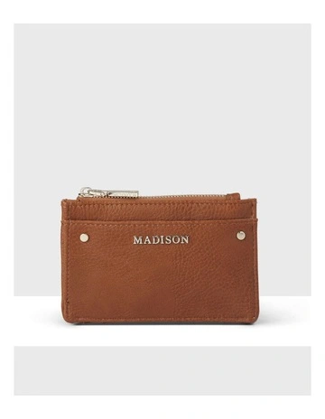Vanessa Small Zip Purse Card Holder in Dark Tan