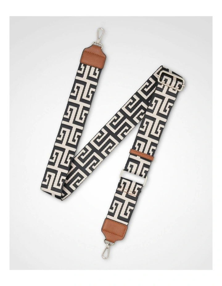 Joanie 3 Compartment Crossbody Bucket Bag + Graphic Bag Strap in Light Tan image 4