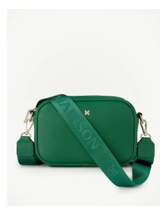 Monica Camera Crossbody Bag   Monogram Bag Strap in Green