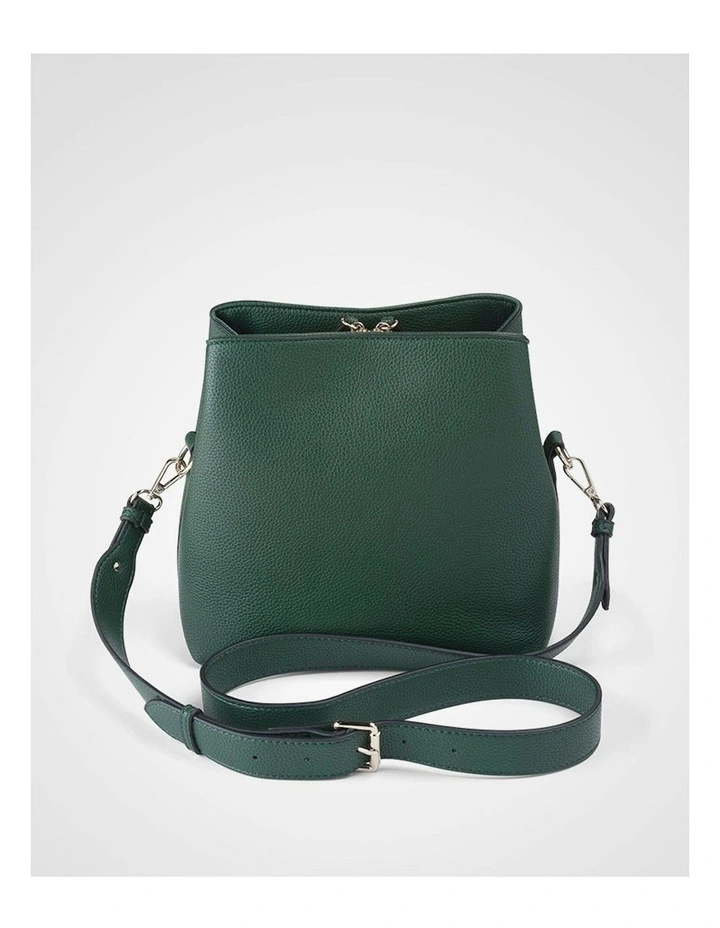 Joanie 3 Compartment Crossbody Bucket Bag in Green image 7