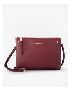 Charlotte Double Zip Crossbody Bag in Red