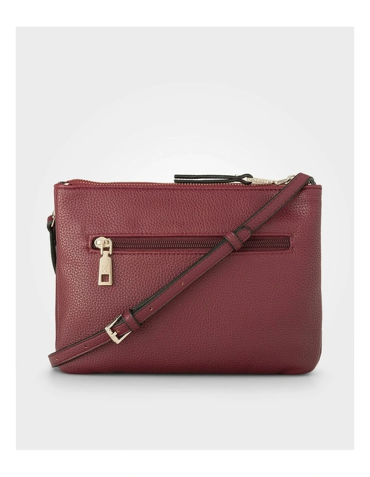 Charlotte Double Zip Crossbody Bag in Red image 4
