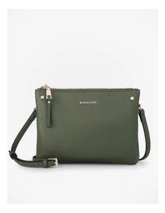 Charlotte Double Zip Crossbody Bag in Green