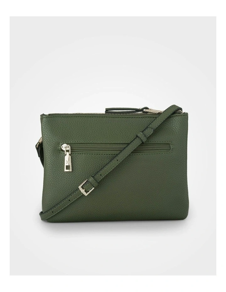 Charlotte Double Zip Crossbody Bag in Green image 4