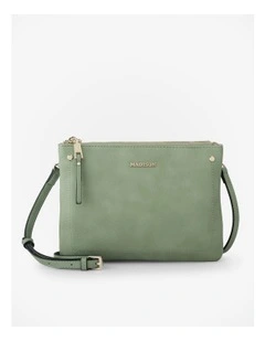 Charlotte Double Zip Crossbody Bag in Green