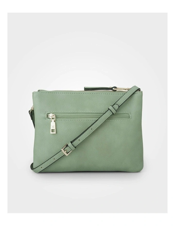 Charlotte Double Zip Crossbody Bag in Green image 4