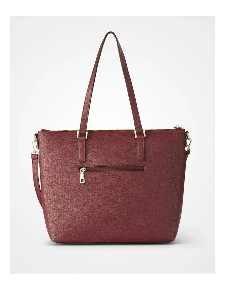 Inga Large Zip Top Tote Bag with Laptop Pocket in Red image 3
