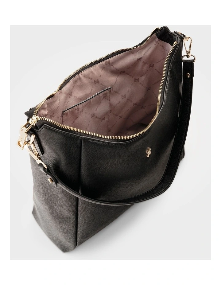 Raquel Soft Large Zip Pocket Hobo Shoulder Bag in Olive Green image 5