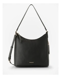 Renata Large Hobo Shoulder Bag with Crossbody Strap in Black