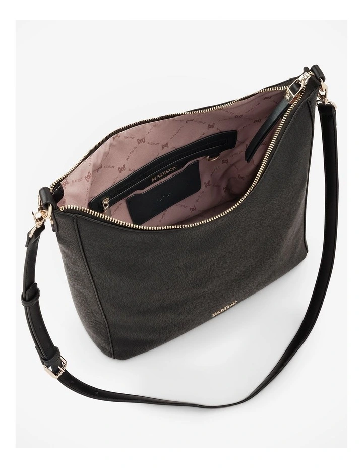 Renata Large Hobo Shoulder Bag with Crossbody Strap in Light Tan image 4
