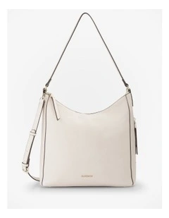 Renata Large Hobo Shoulder Bag with Crossbody Strap in Stone