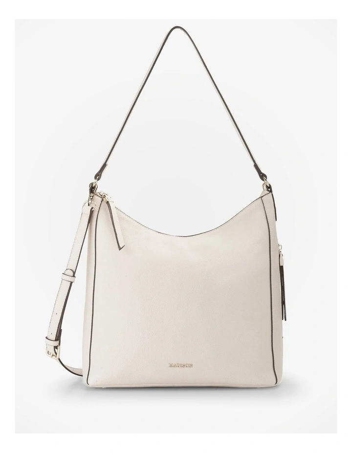 Renata Large Hobo Shoulder Bag with Crossbody Strap in Stone image 1