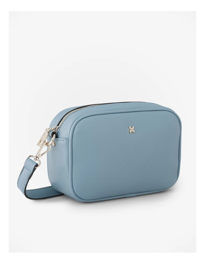 Monica Camera Crossbody Bag with Stripe Bag Strap in Chambray Blue image 2