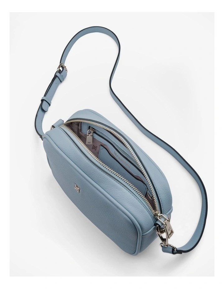 Monica Camera Crossbody Bag with Stripe Bag Strap in Chambray Blue image 3