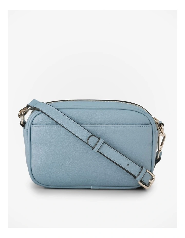 Monica Camera Crossbody Bag with Stripe Bag Strap in Chambray Blue image 4