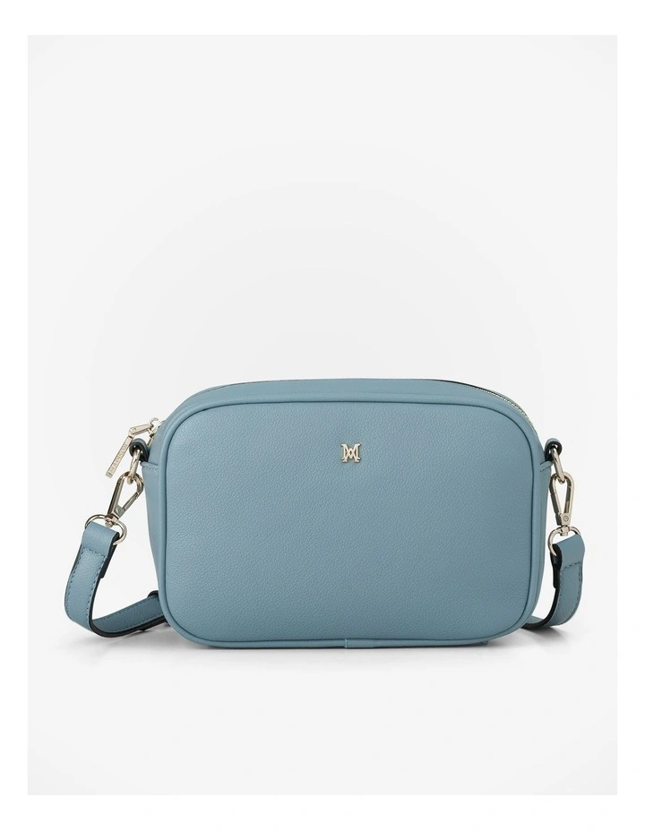 Monica Camera Crossbody Bag with Stripe Bag Strap in Chambray Blue image 5