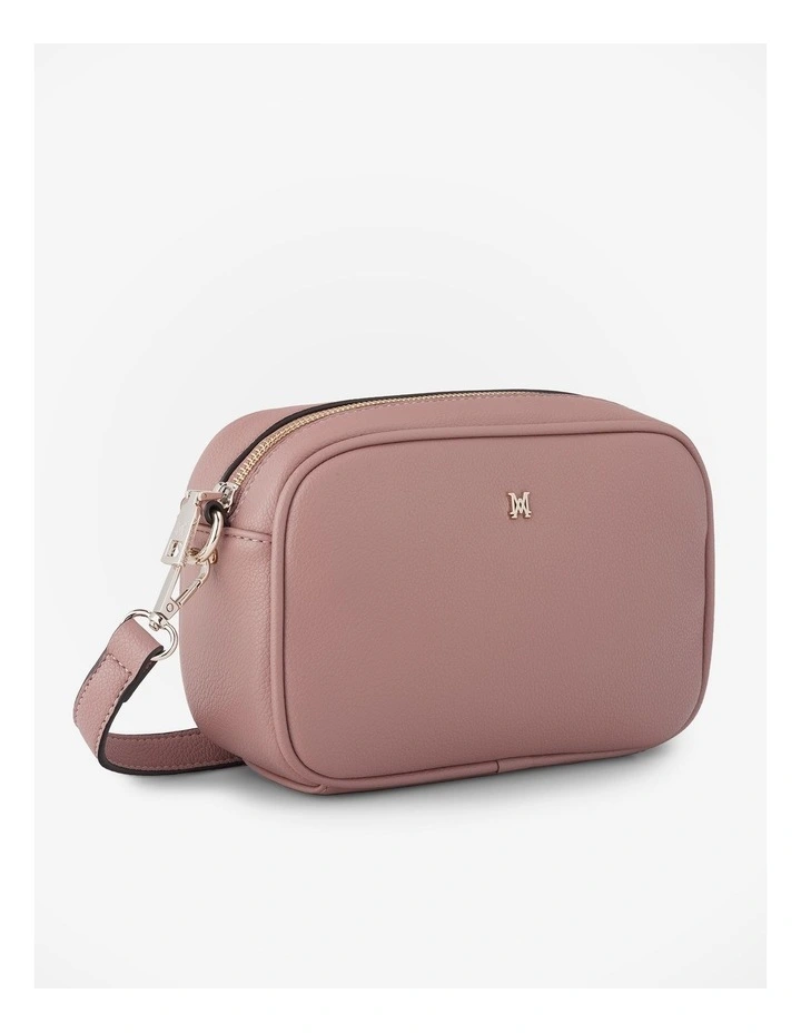 Monica Camera Crossbody Bag with Stripe Bag Strap in Rose Pink image 2