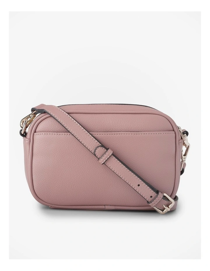Monica Camera Crossbody Bag with Stripe Bag Strap in Rose Pink image 4