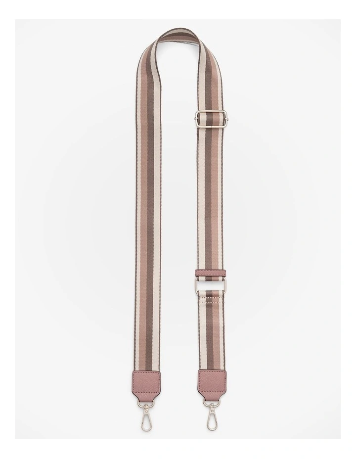Monica Camera Crossbody Bag with Stripe Bag Strap in Rose Pink image 6