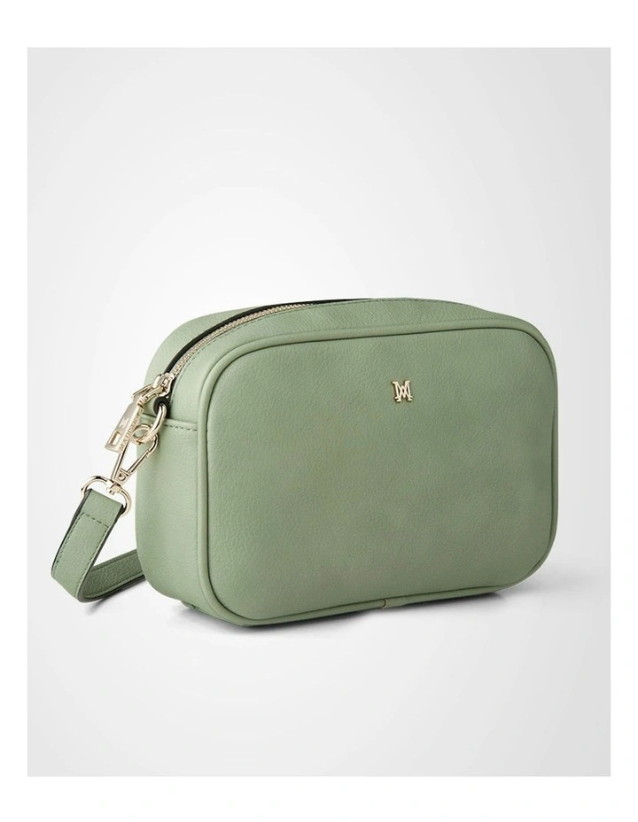 Monica Camera Crossbody Bag with Stripe Bag Strap in Sage image 3