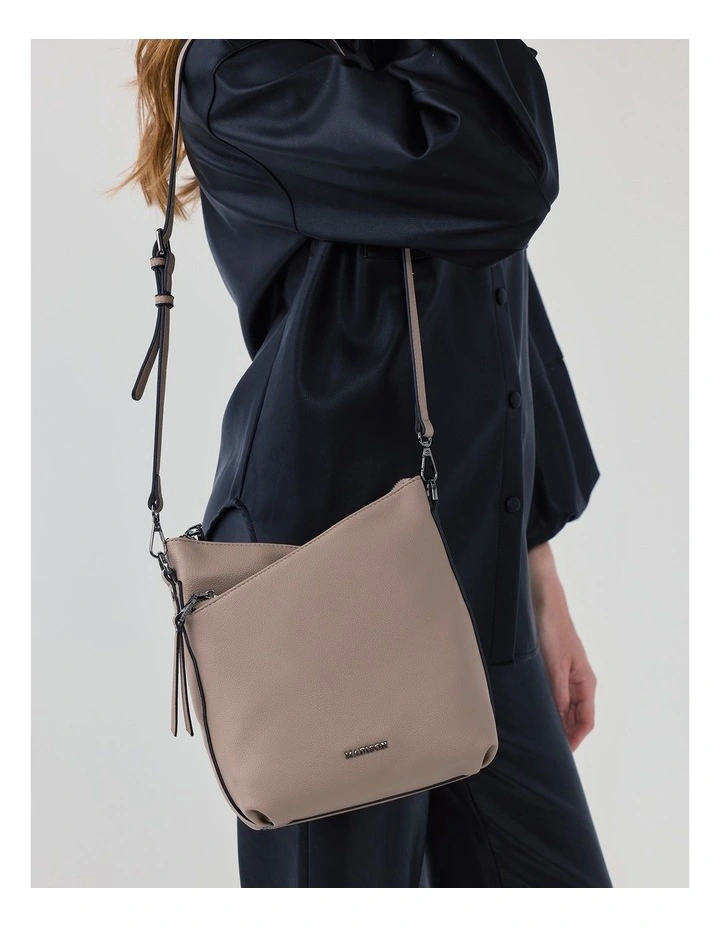Maya Medium Double Angled Zip Sling Crossbody Bag image 3