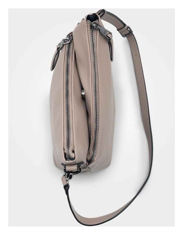 Maya Medium Double Angled Zip Sling Crossbody Bag image 5