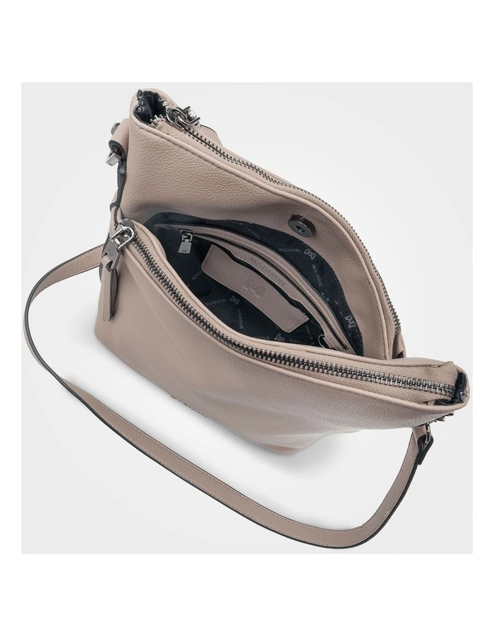 Maya Medium Double Angled Zip Sling Crossbody Bag image 6