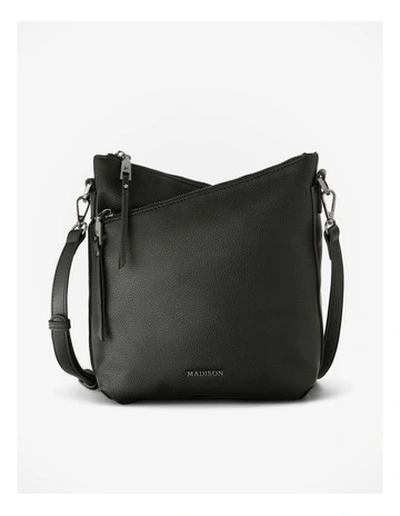 Maya Medium Double Angled Zip Sling Crossbody Bag