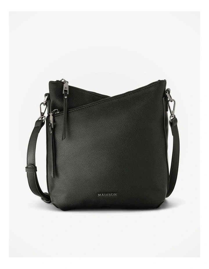 Maya Medium Double Angled Zip Sling Crossbody Bag image 1