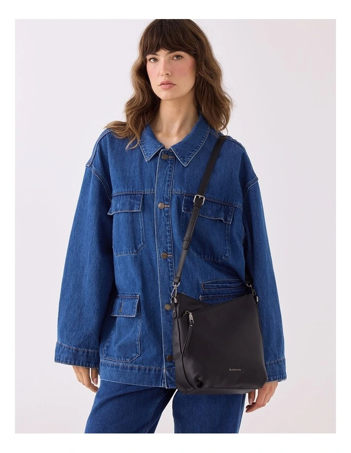 Maya Medium Double Angled Zip Sling Crossbody Bag image 2