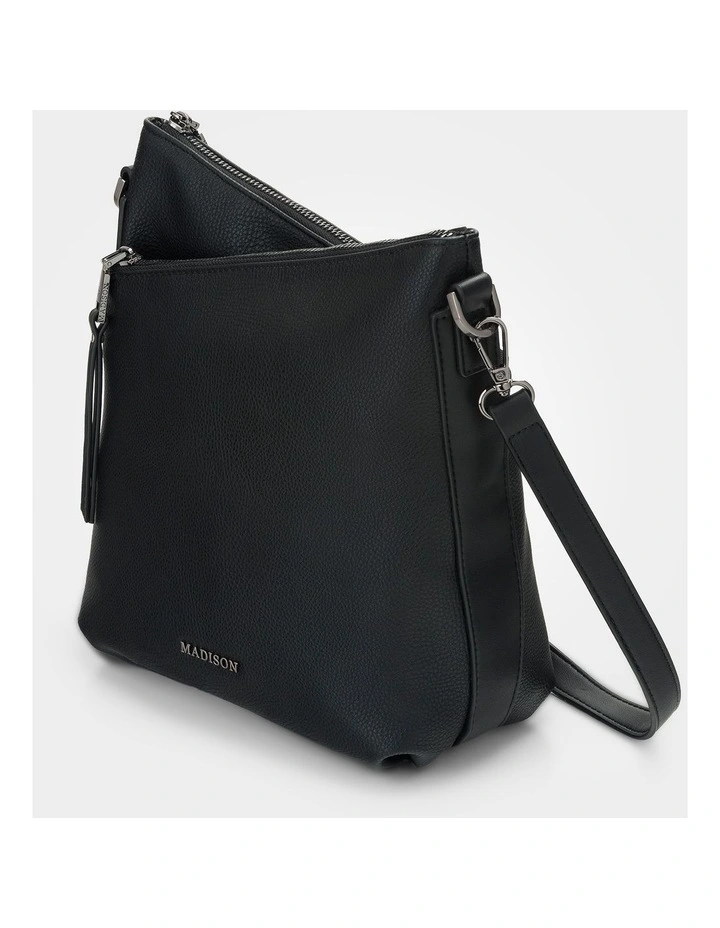 Maya Medium Double Angled Zip Sling Crossbody Bag image 4