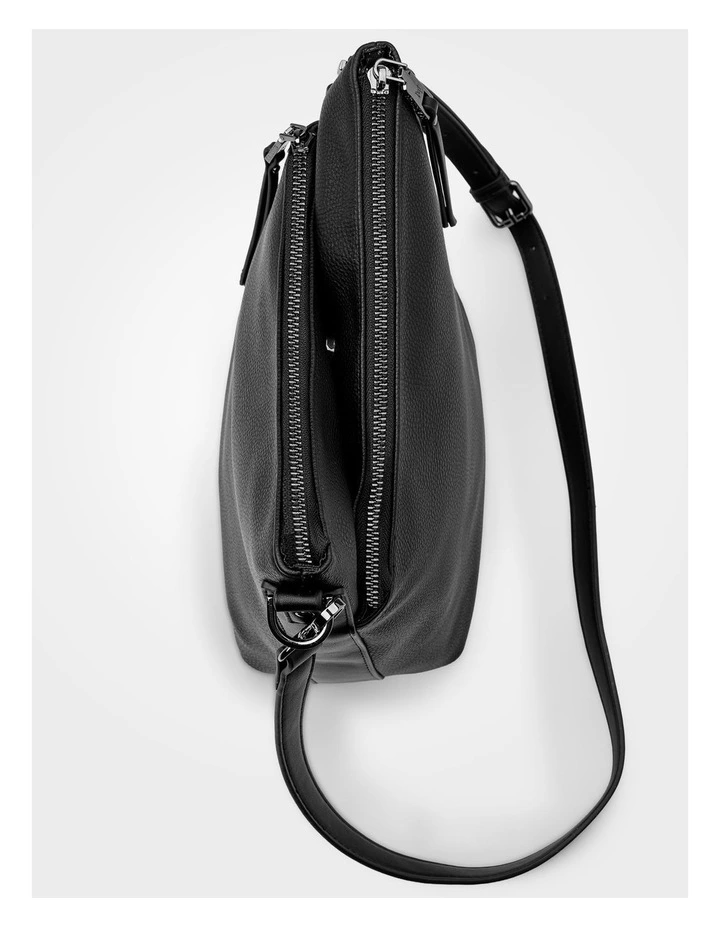 Maya Medium Double Angled Zip Sling Crossbody Bag image 5