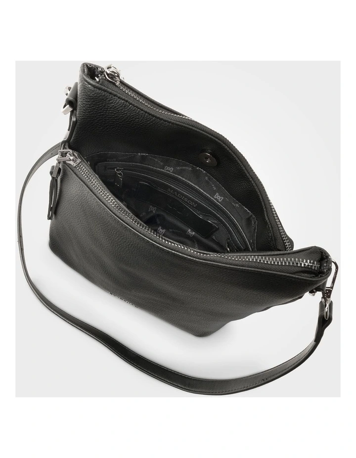 Maya Medium Double Angled Zip Sling Crossbody Bag image 6