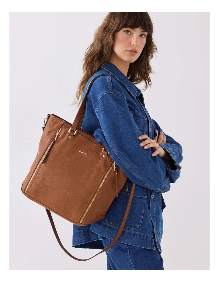 Amelia Large Zip Detail Tote with Crossbody Strap image 2