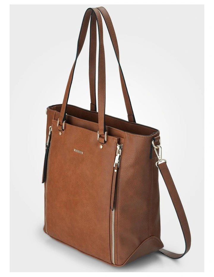 Amelia Large Zip Detail Tote with Crossbody Strap image 3