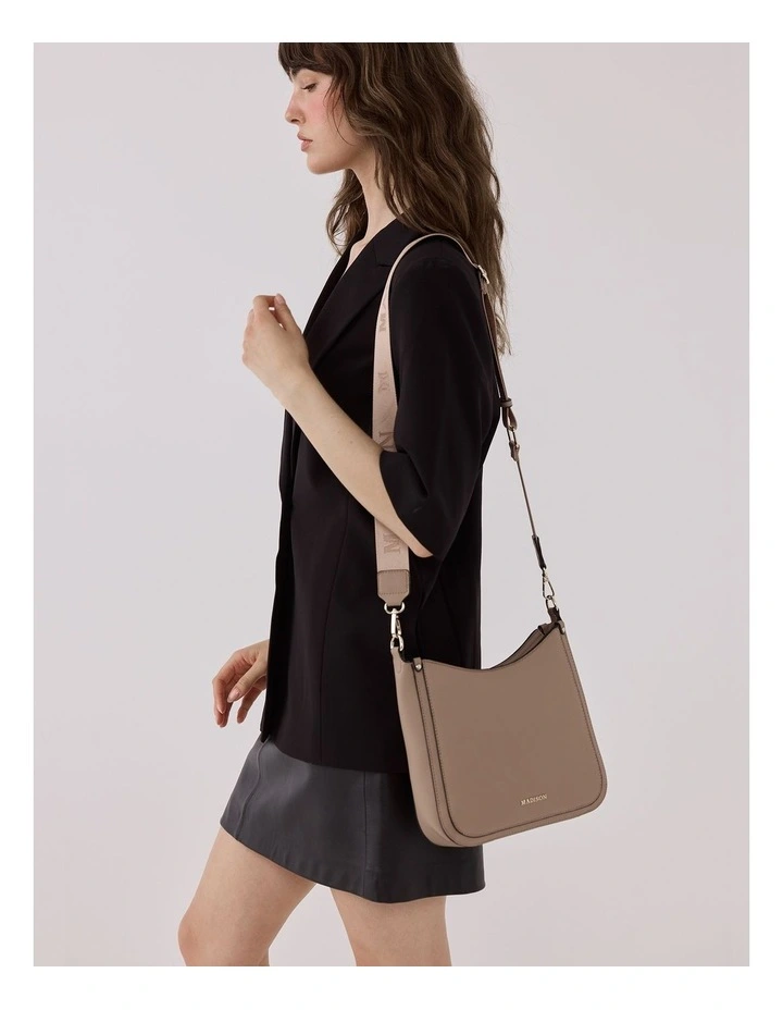 Tina Medium Zip Top Convertible Sling Bag with Matching & Webbing Crossbody Straps image 3