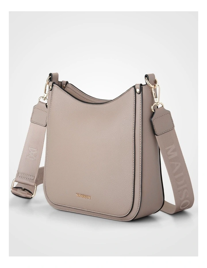 Tina Medium Zip Top Convertible Sling Bag with Matching & Webbing Crossbody Straps image 4