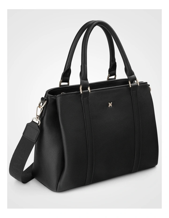 Patricia Medium Zip Top Satchel with 3 Compartments and Webbing Crossbody Strap image 3