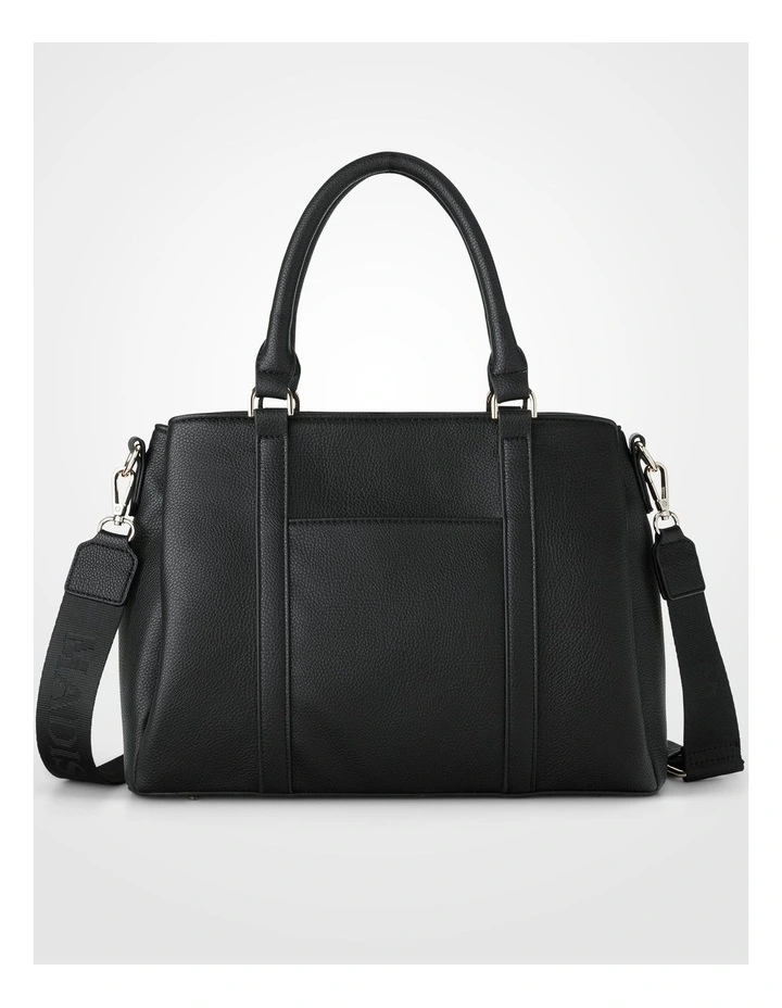 Patricia Medium Zip Top Satchel with 3 Compartments and Webbing Crossbody Strap image 7