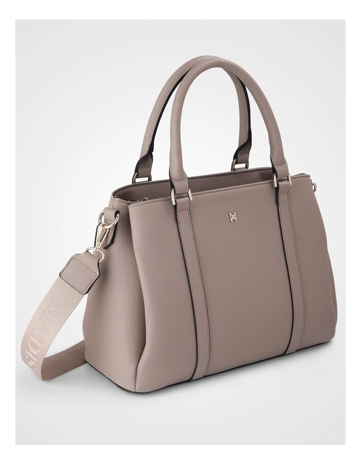 Patricia Medium Zip Top Satchel with 3 Compartments and Webbing Crossbody Strap image 3