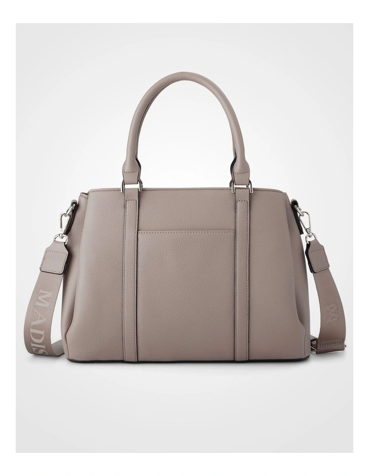 Patricia Medium Zip Top Satchel with 3 Compartments and Webbing Crossbody Strap image 7