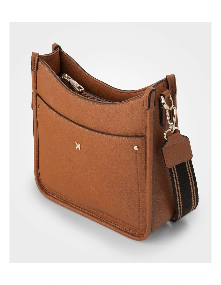 Paula Sling Zip Top Crossbody Bag with Stripe Webbing Strap image 3