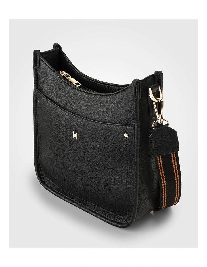 Paula Sling Zip Top Crossbody Bag with Stripe Webbing Strap image 3